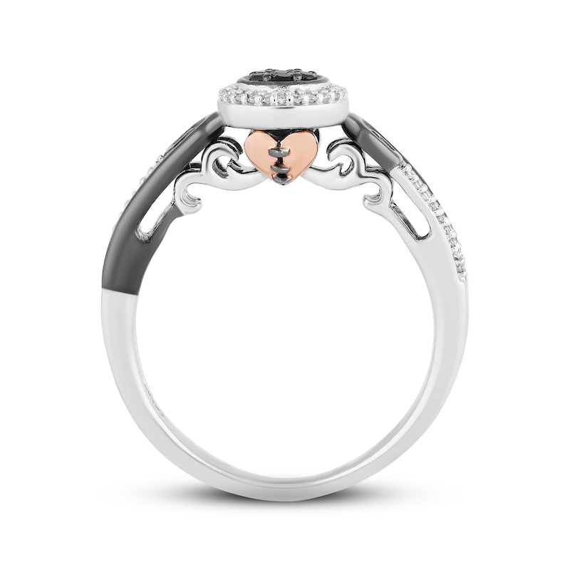 Main Image 3 of Disney Treasures The Nightmare Before Christmas Black & White Diamond Ring 1/6 ct tw 18K Rose Gold Vermeil & Sterling Silver