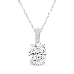 KAY Lab-Grown Diamonds Oval-Cut Necklace 2 ct tw 14K White Gold 18" (F/VS2)