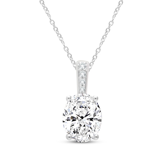 KAY Lab-Grown Diamonds Oval-Cut Necklace 2 ct tw 14K White Gold 18" (F/VS2)