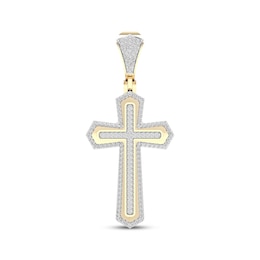 Men's Diamond Flared Cross Charm 3/8 ct tw 10K Yellow Gold