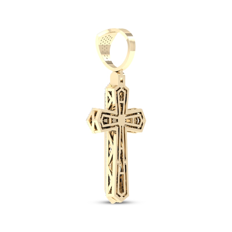 Main Image 3 of Men's Diamond Flared Cross Charm 3/8 ct tw 10K Yellow Gold