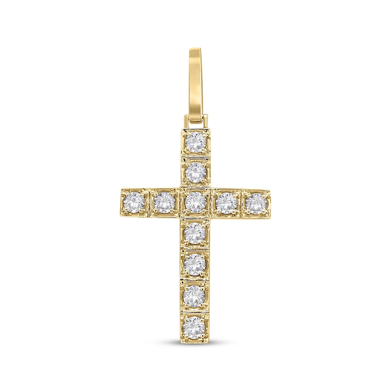 Main Image 1 of KAY Lab-Grown Diamonds Square Frame Cross Charm 1-1/2 ct tw 10K Yellow Gold