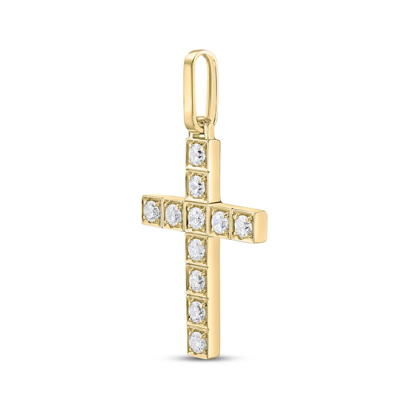 Main Image 2 of KAY Lab-Grown Diamonds Square Frame Cross Charm 1-1/2 ct tw 10K Yellow Gold