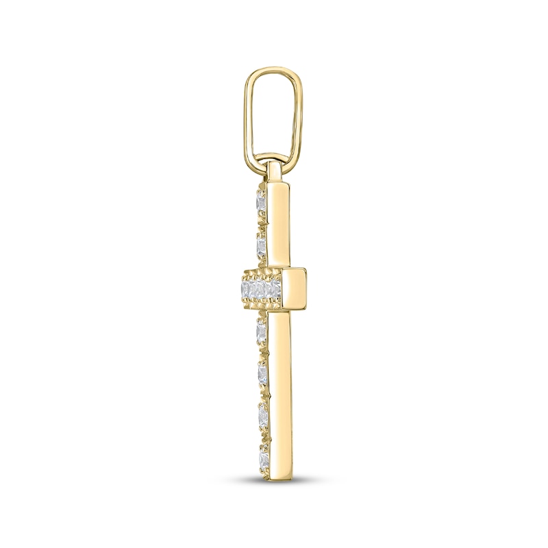 Main Image 3 of KAY Lab-Grown Diamonds Square Frame Cross Charm 1-1/2 ct tw 10K Yellow Gold
