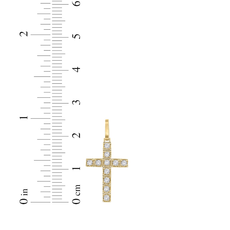Main Image 4 of KAY Lab-Grown Diamonds Square Frame Cross Charm 1-1/2 ct tw 10K Yellow Gold