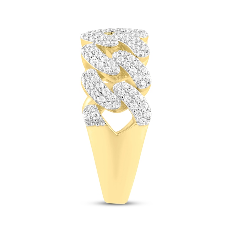 Main Image 2 of Multi-Diamond Curb Chain Ring 1 ct tw 10K Yellow Gold