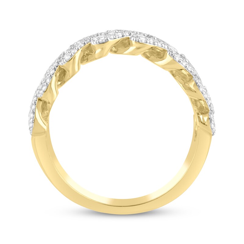 Main Image 3 of Multi-Diamond Curb Chain Ring 1 ct tw 10K Yellow Gold