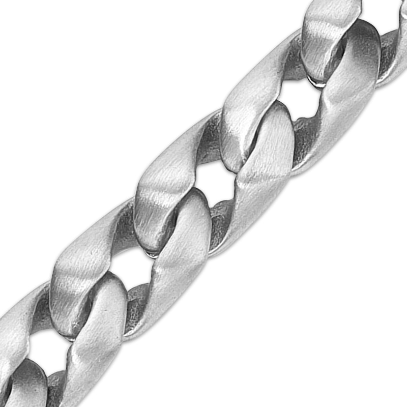 Main Image 3 of 9mm Chain Link Bracelet Matte Stainless Steel 8.5"