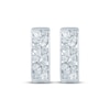 Thumbnail Image 2 of Monique Lhuillier Bliss Marquise & Round-Cut Lab-Grown Diamond Hoop Earrings 1 ct tw Platinum-Plated Sterling Silver