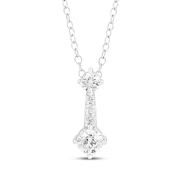 Milestones Lab-Grown Diamond Drop Necklace 1/2 ct tw 10K White Gold 18"
