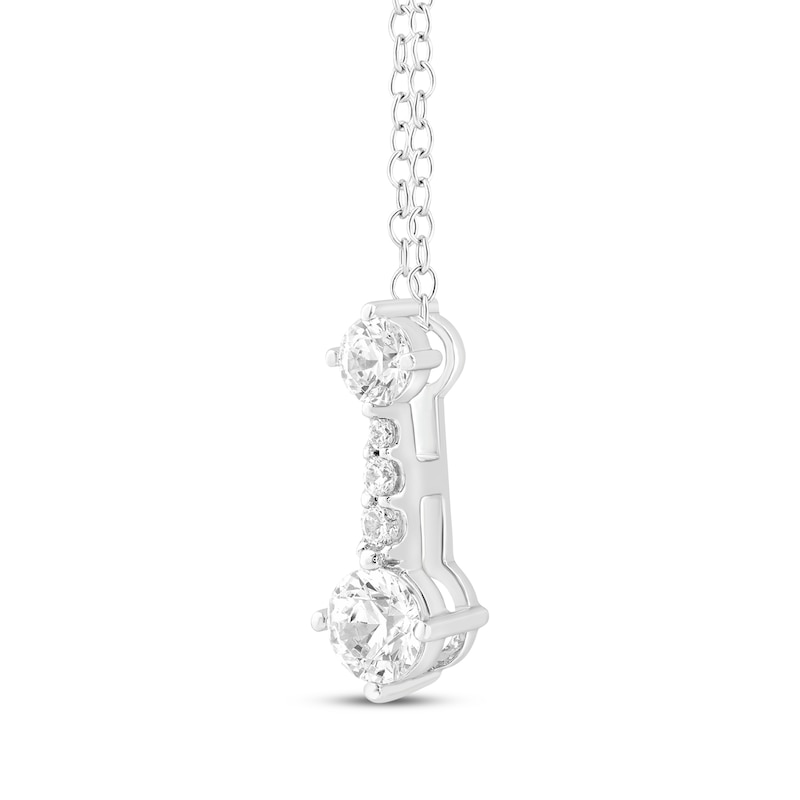 Main Image 2 of Milestones Lab-Grown Diamond Drop Necklace 1/2 ct tw 10K White Gold 18"