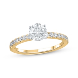 Now + Forever Lab-Grown Diamonds Round-Cut Engagement Ring 1-1/4 ct tw 14K Yellow Gold