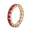 Thumbnail Image 2 of STUDIO BY KAY Square-Cut Lab-Created Ruby Eternity Ring 24K Yellow Gold Vermeil Sterling Silver