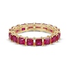 Thumbnail Image 3 of STUDIO BY KAY Square-Cut Lab-Created Ruby Eternity Ring 24K Yellow Gold Vermeil Sterling Silver