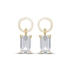 Thumbnail Image 2 of STUDIO BY KAY Baguette-Cut White Lab-Created Sapphire Earring Charms 24K Gold Vermeil Sterling Silver