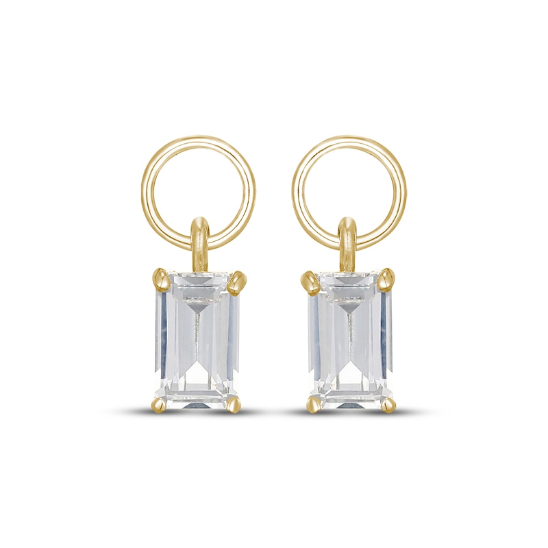 Main Image 2 of STUDIO BY KAY Baguette-Cut White Lab-Created Sapphire Earring Charms 24K Gold Vermeil Sterling Silver