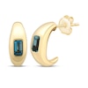 Thumbnail Image 1 of STUDIO BY KAY Emerald-Cut London Blue Topaz J-Hoop Earrings 24K Yellow Gold Vermeil Sterling Silver