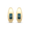 Thumbnail Image 2 of STUDIO BY KAY Emerald-Cut London Blue Topaz J-Hoop Earrings 24K Yellow Gold Vermeil Sterling Silver