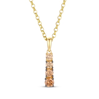 Le Vian Desert Diamonds Chocolate Ombré Drop Necklace 3/8 ct tw 14K Honey Gold 19"