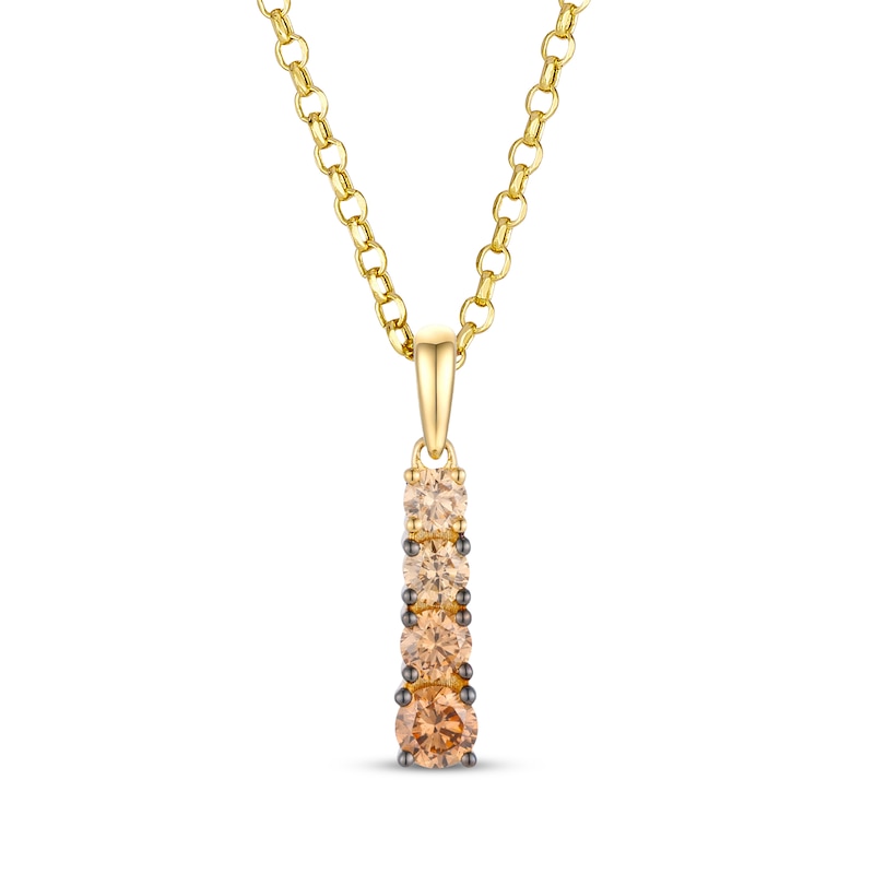 Main Image 1 of Le Vian Desert Diamonds Chocolate Ombré Drop Necklace 3/8 ct tw 14K Honey Gold 19"