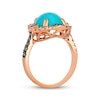 Thumbnail Image 3 of Le Vian Oval-Cut Turquoise Halo Ring 3/4 ct tw Diamonds 14K Strawberry Gold