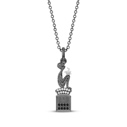 Disney Treasures The Haunted Mansion "Mummy" Black & White Diamond Necklace 1/15 ct tw Sterling Silver 19"