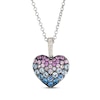 Thumbnail Image 1 of Le Vian Strawberry Ombré & Denim Ombré Sapphire Necklace 1/15 ct tw Diamonds 14K Vanilla Gold 19"