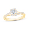 Thumbnail Image 1 of Now + Forever Emerald-Cut Diamond Halo Engagement Ring 1/2 ct tw 14K Yellow Gold