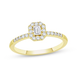 KAY Lab-Grown Diamonds Emerald-Cut Promise Ring 1/5 ct tw 10K Yellow Gold