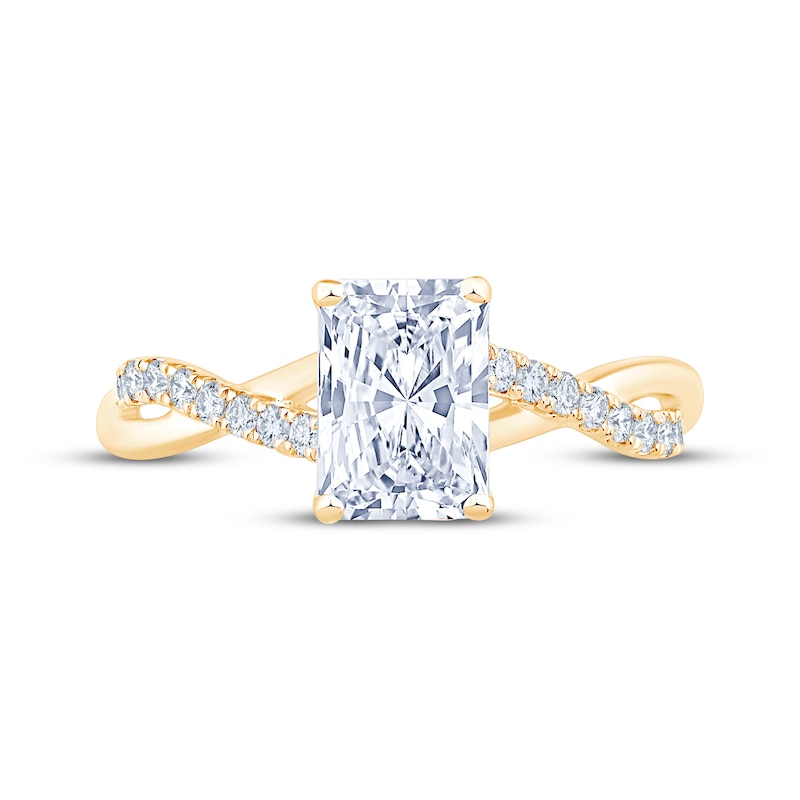 Main Image 3 of Now + Forever Lab-Grown Diamonds Radiant-Cut Engagement Ring 1-3/4 ct tw 14K Yellow Gold