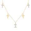 Thumbnail Image 1 of KAY Lab-Grown Diamonds Cross Station Necklace 1/5 ct tw 14K Yellow Gold-Plated Sterling Silver 18"