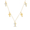 Thumbnail Image 2 of KAY Lab-Grown Diamonds Cross Station Necklace 1/5 ct tw 14K Yellow Gold-Plated Sterling Silver 18"