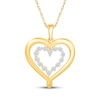 Thumbnail Image 1 of KAY Lab-Grown Diamonds Double Heart Necklace 1/4 ct tw 10K Yellow Gold 18"
