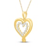 Thumbnail Image 2 of KAY Lab-Grown Diamonds Double Heart Necklace 1/4 ct tw 10K Yellow Gold 18"