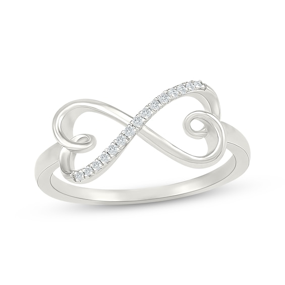 Diamond Infinity Heart Ring 1/20 ct tw Sterling Silver