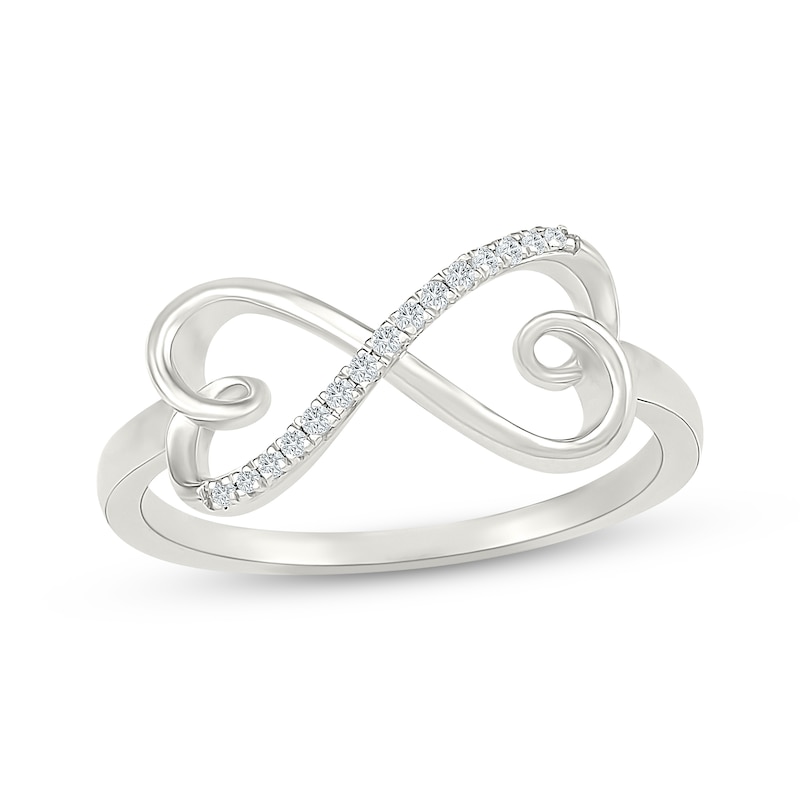 Main Image 1 of Diamond Infinity Heart Ring 1/20 ct tw Sterling Silver