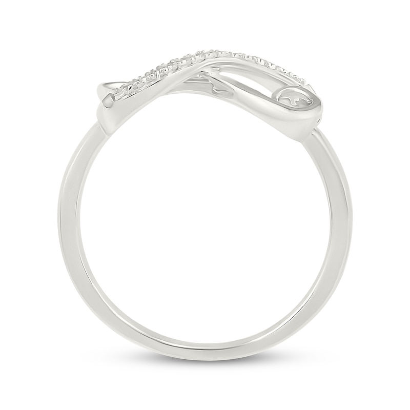 Main Image 2 of Diamond Infinity Heart Ring 1/20 ct tw Sterling Silver