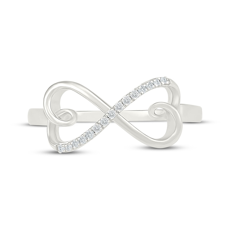 Main Image 3 of Diamond Infinity Heart Ring 1/20 ct tw Sterling Silver