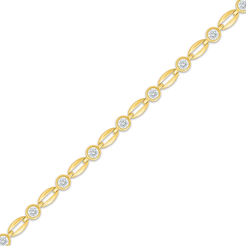 Main Image 2 of KAY Lab-Grown Diamonds Bezel-Set Link Bracelet 2 ct tw 10K Yellow Gold 7.25"