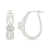 Thumbnail Image 3 of Diamond Accent Swirl Design Hoop Earrings Sterling Silver