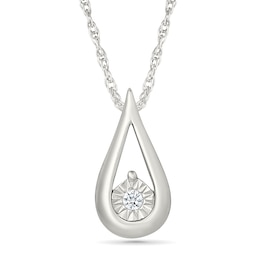 KAY Lab-Grown Diamond Accent Teardrop Necklace Sterling Silver