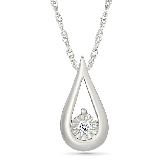 KAY Lab-Grown Diamond Accent Teardrop Necklace Sterling Silver