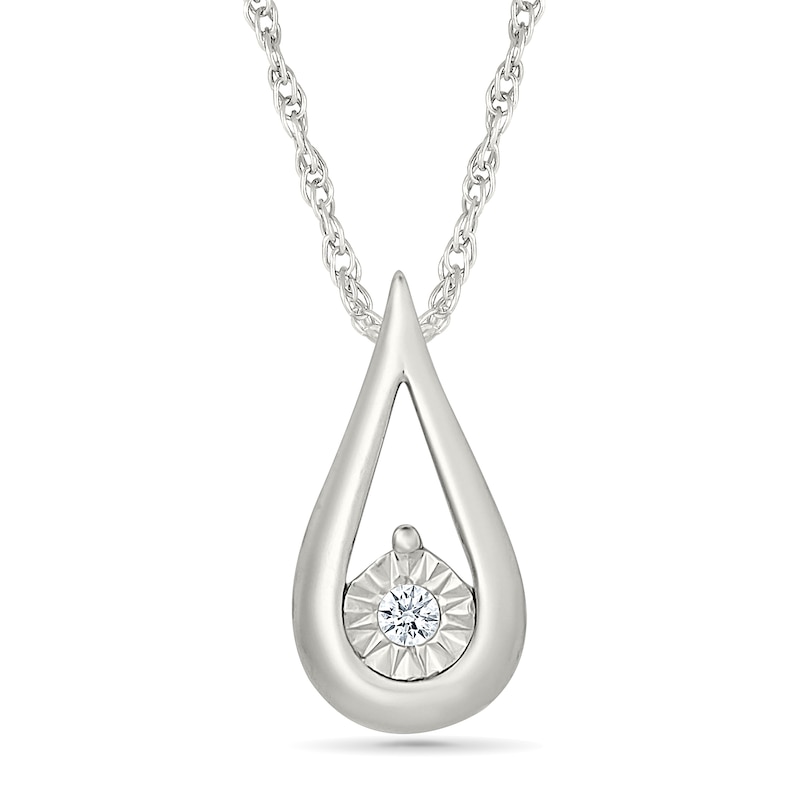 Main Image 1 of KAY Lab-Grown Diamond Accent Teardrop Necklace Sterling Silver
