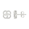 Thumbnail Image 3 of Diamond Accent Open Flower Stud Earrings Sterling Silver