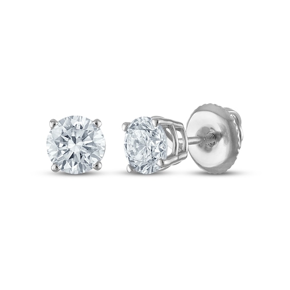Round-Cut Diamond Solitaire Stud Earrings 1 ct tw 14K White Gold (I/I2)
