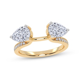 Now + Forever Lab-Grown Diamonds Pear-Shaped Enhancer Ring 1 ct tw 14K Yellow Gold