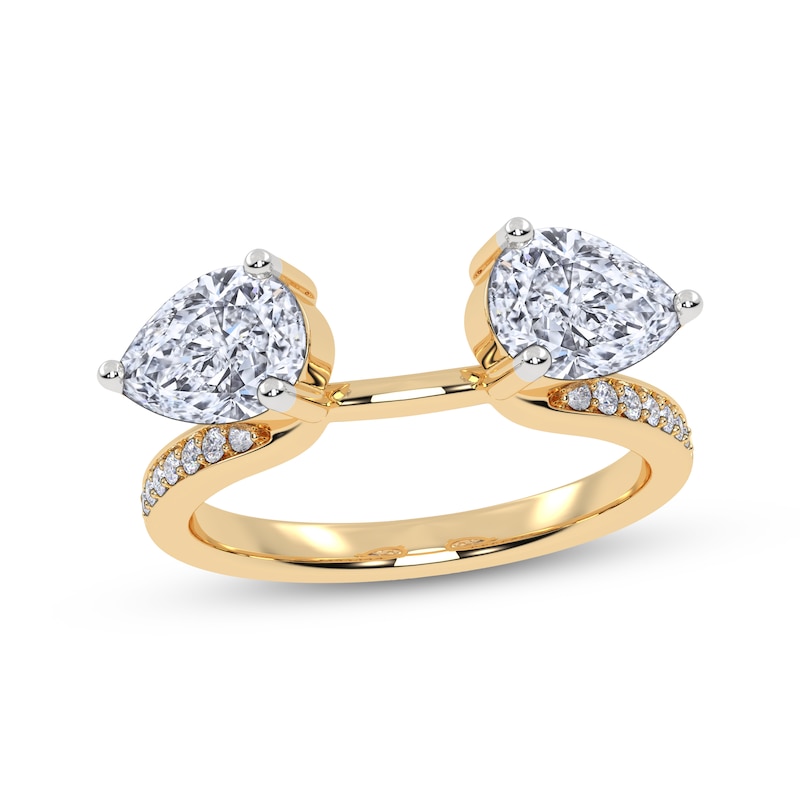 Main Image 1 of Now + Forever Lab-Grown Diamonds Pear-Shaped Enhancer Ring 1 ct tw 14K Yellow Gold
