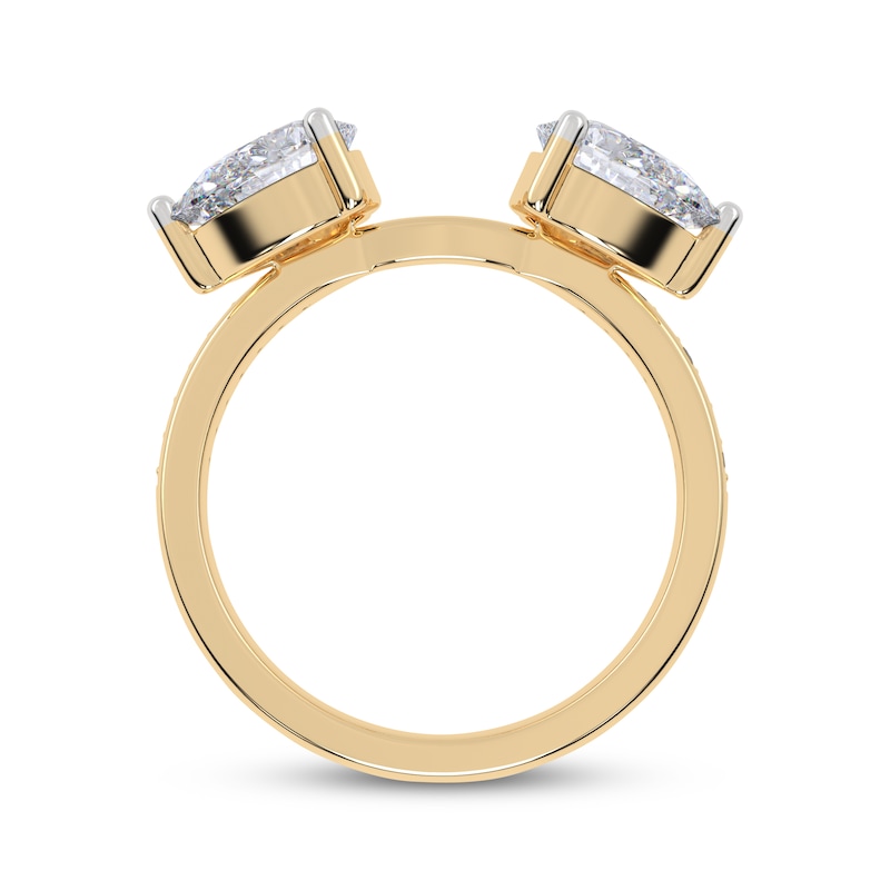Main Image 3 of Now + Forever Lab-Grown Diamonds Pear-Shaped Enhancer Ring 1 ct tw 14K Yellow Gold