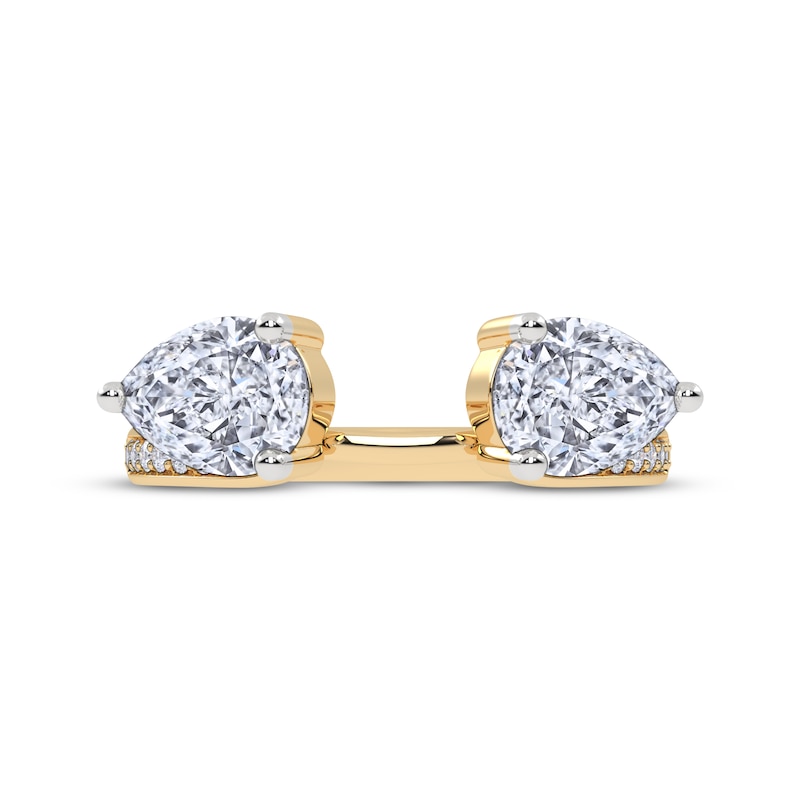 Main Image 4 of Now + Forever Lab-Grown Diamonds Pear-Shaped Enhancer Ring 1 ct tw 14K Yellow Gold