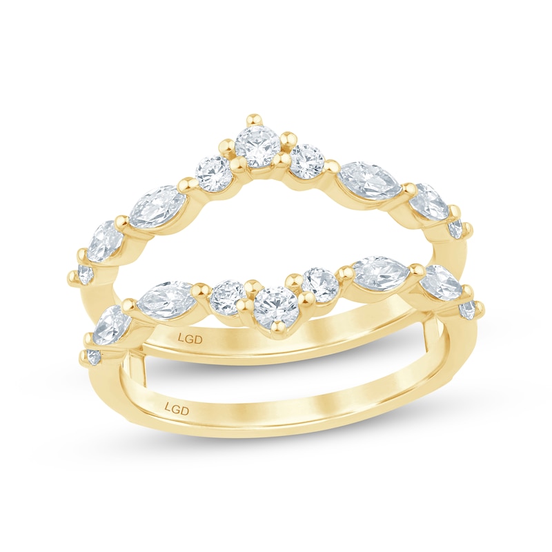 Main Image 1 of Now + Forever Lab-Grown Diamonds Marquise- & Round-Cut Enhancer Ring 3/4 ct tw 14K Yellow Gold